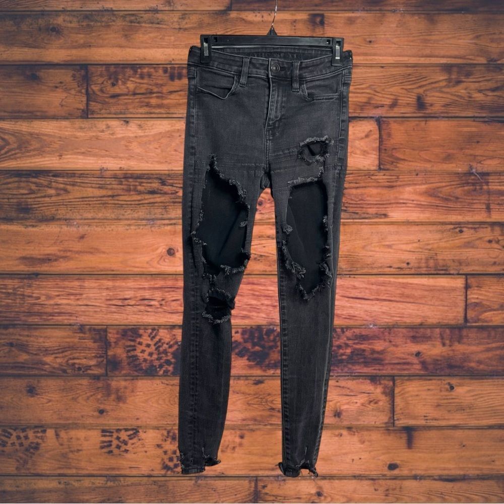5 for $25🔥American Eagle Next Level Stretch Distressed Leg Skinny Jeans Size 4